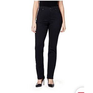 Gloria Vanderbilt Womens Amanda Black Denim Straight-Leg Jeans Size 18W Casual
